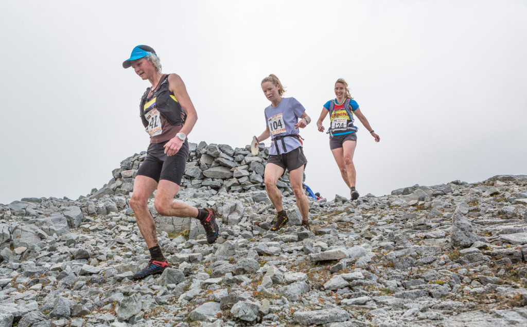 Nicky Spinks in Sight - G2EACA Jura Fell Race, UK. 28th May, 2016. Pictured: Runners entering the first checkpoint at Dubh Beinn © Richard Dyson/Alamy Live News