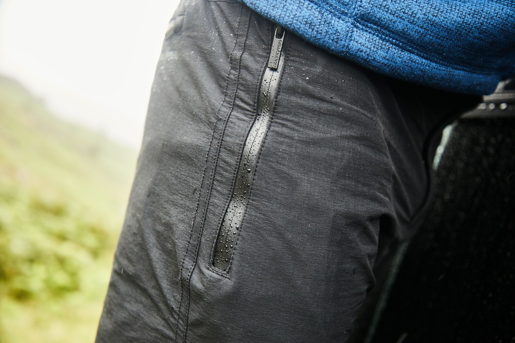 Men's Warm Water-repellent Stretch Hiking Trousers with Gaiters - SH520  X-WARM